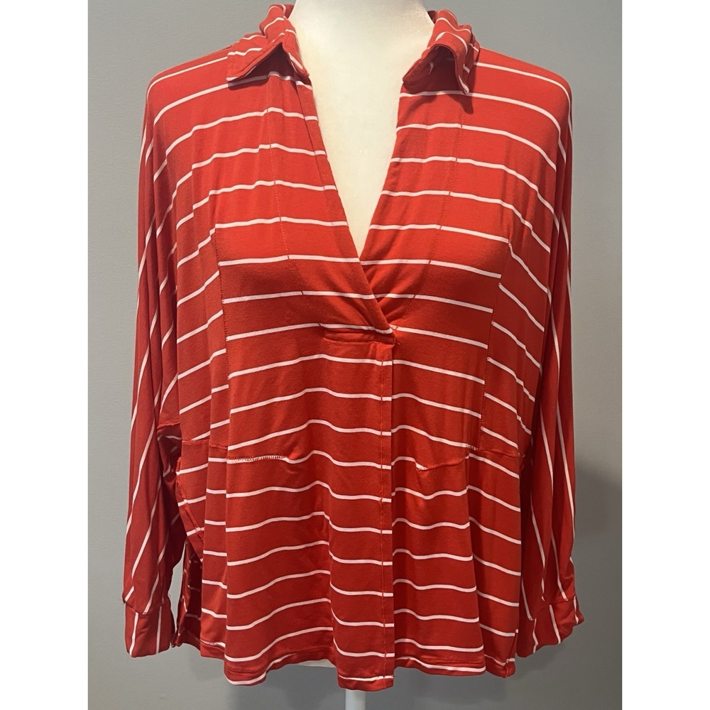 Free People We the Free Top Size XS Can't Fool‎ Me Striped Oversized Shirt